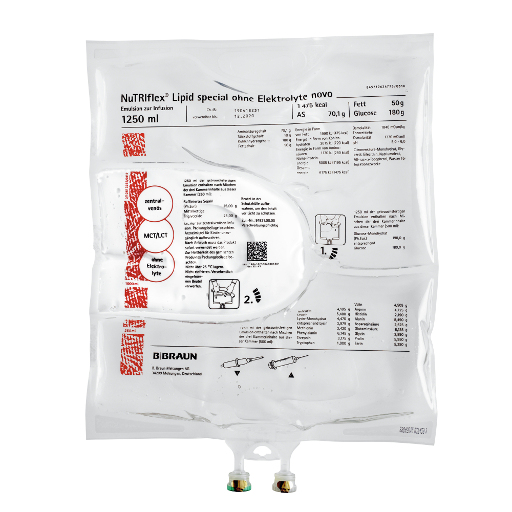 NuTRIflex® Lipid spec.o.E. novo, 1250 ml-Emulsion zur Infusion, Dreikammerbeutel, 1250 ml, 3250156N