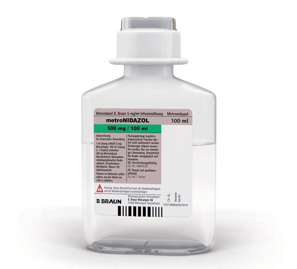 Metronidazol B. Braun 5 mg/ml, EP 100 ml-Infusionslösung, Ecoflac® plus 100 ml, 436216