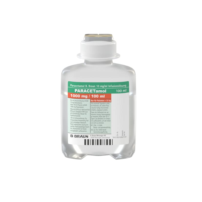 Paracetamol B.Braun 10 mg/ml, EP 100 ml-Infusionslösung, Ecoflac® plus 100 ml, 4851410