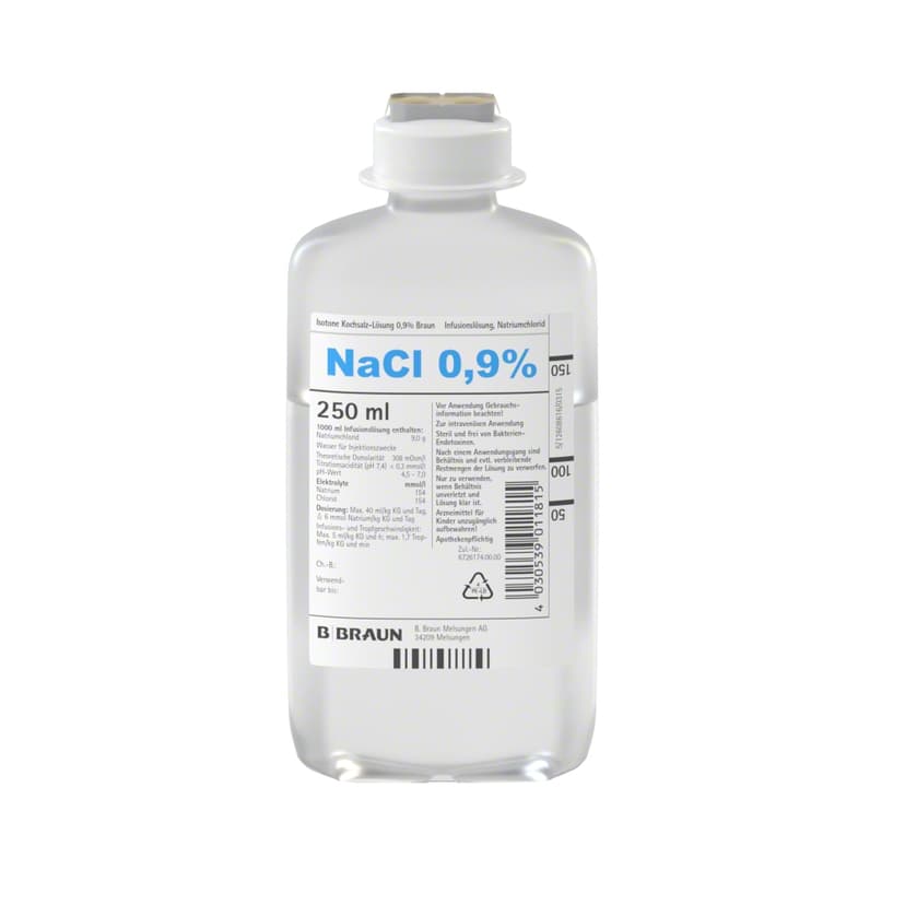 Isotone Kochsalz-Lösung 0,9 %, EP 250 ml-Infusionslösung, Ecoflac® plus 250 ml, 347873