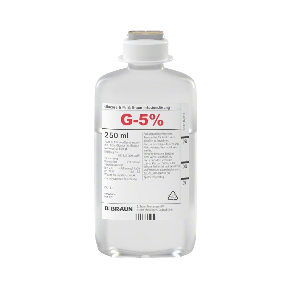 Glucose 5 % B. Braun, EP 250 ml-Infusionslösung, Ecoflac® plus 250 ml, 347872