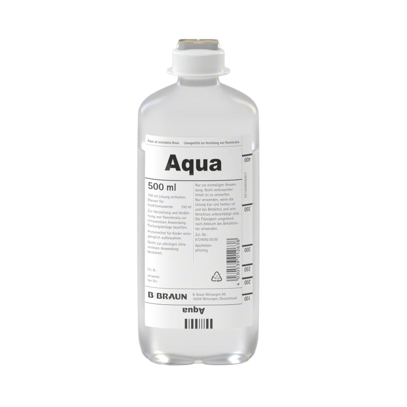Aqua ad iniectabilia Braun, EP 500 ml-Infusionslösung, Ecoflac® plus 500 ml, 3000950