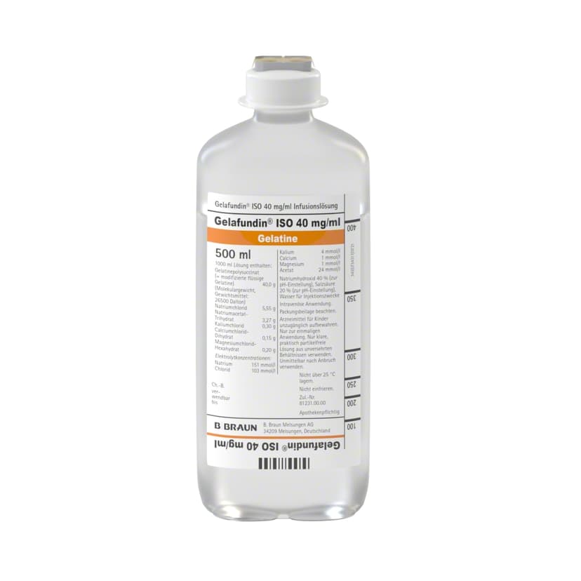 Gelafundin® ISO 40 mg/ml, EP 500 ml-Infusionslösung, Ecoflac® plus 500 ml, FE17593