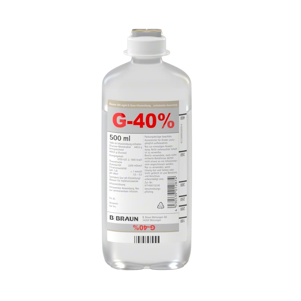 Glucose 400 mg/ml B. Braun, EP 500 ml-Infusionslösung, Ecoflac® plus 500 ml, 3144950