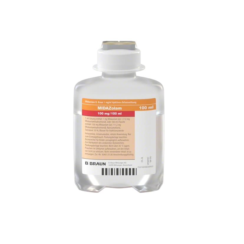 Midazolam B. Braun 1 mg/ml, EP 100 ml-Infusionslösung, Ecoflac® plus 100 ml, 2007100