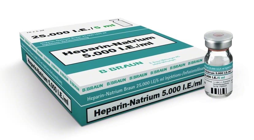 Heparin-Natrium Braun 25.000 I.E./5 ml-Injektions-/Infusionslösung, Durchstechflasche 5 ml, 2147217