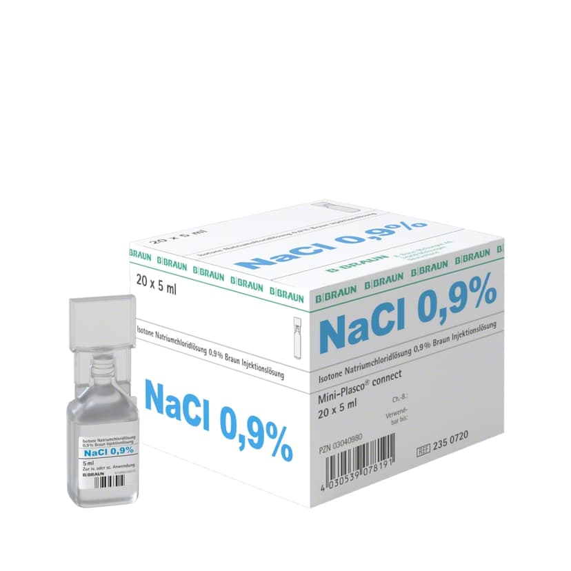 Natriumchlorid 0,9 % Braun, MPc 5 ml-Injektionslösung, Mini-Plasco® connect 5 ml, 2350720