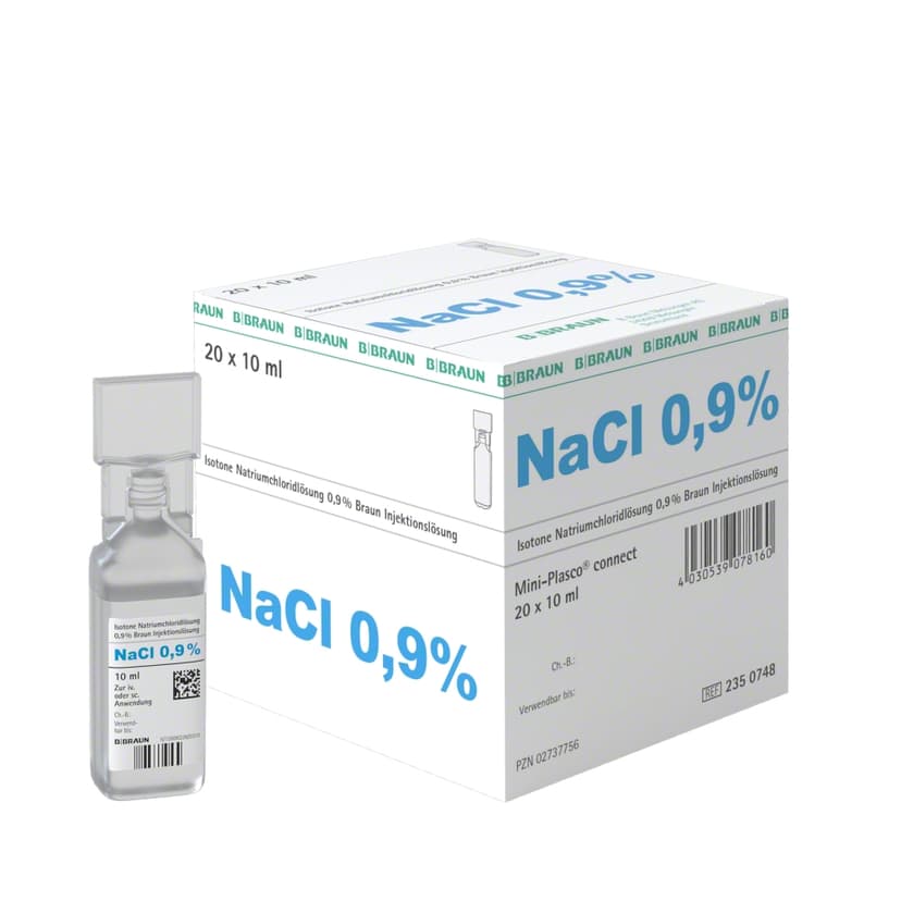 Natriumchlorid 0,9 % Braun, MPc 10 ml-Injektionslösung, Mini-Plasco® connect 10 ml, 2350748