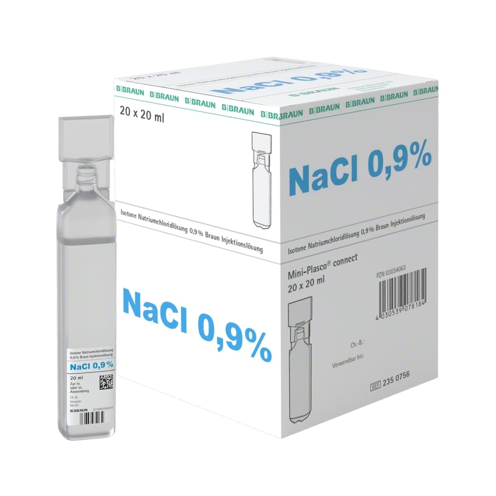 Natriumchlorid 0,9 % Braun, MPc 20 ml-Injektionslösung, Mini-Plasco® connect 20 ml, 2350756