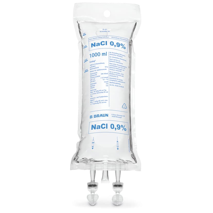 Isotone Kochsalz-Lösung 0,9 %, EB 1000 m-Infusionslösung, Ecobag® 1.000 ml, FV17104