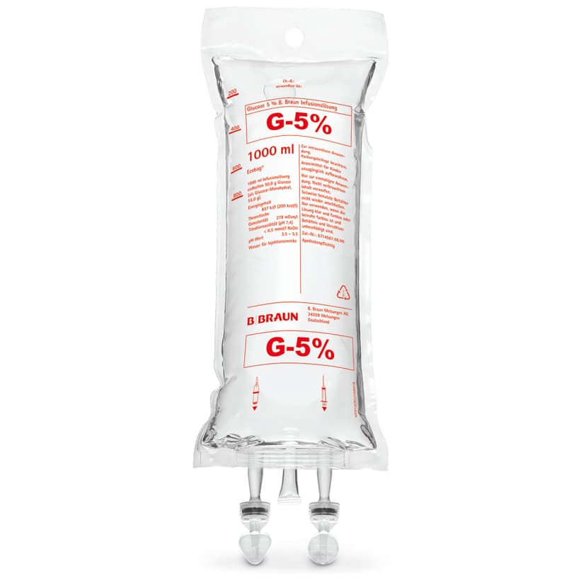 Glucose 5 % B. Braun, EB 1.000 ml-Infusionslösung, Ecobag® 1.000 ml, FV17204