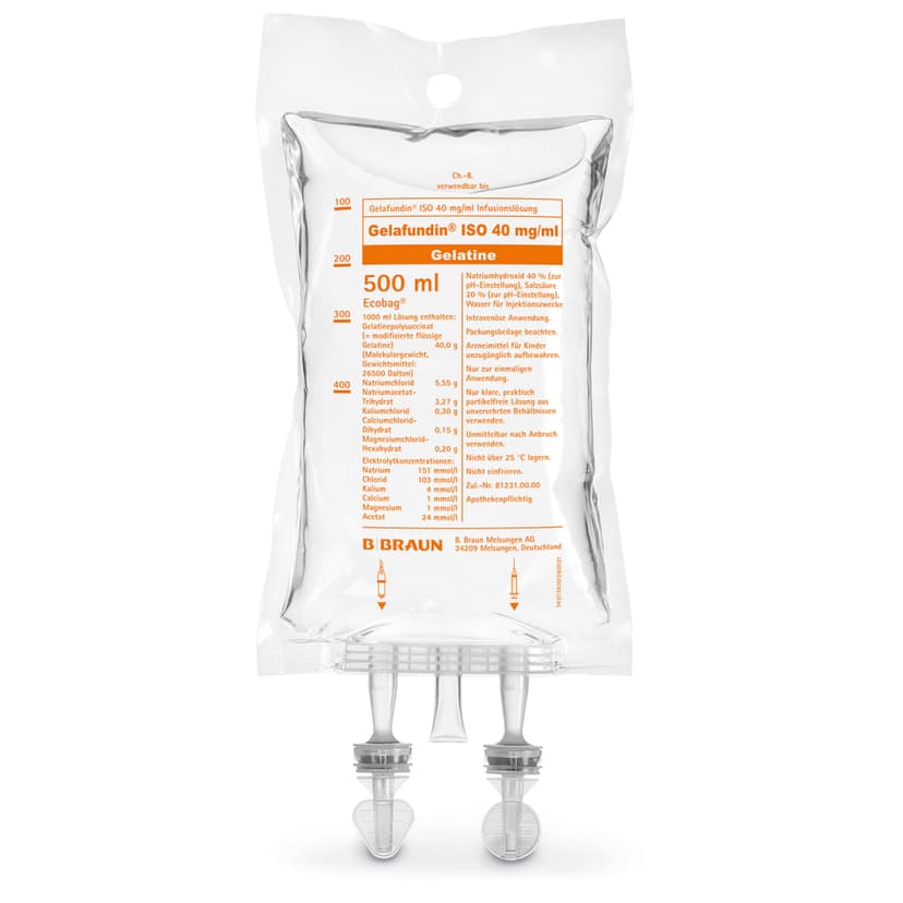 Gelafundin® ISO 40 mg/ml, EB 500 ml-Infusionslösung, Ecobag® 500 ml, FV17593