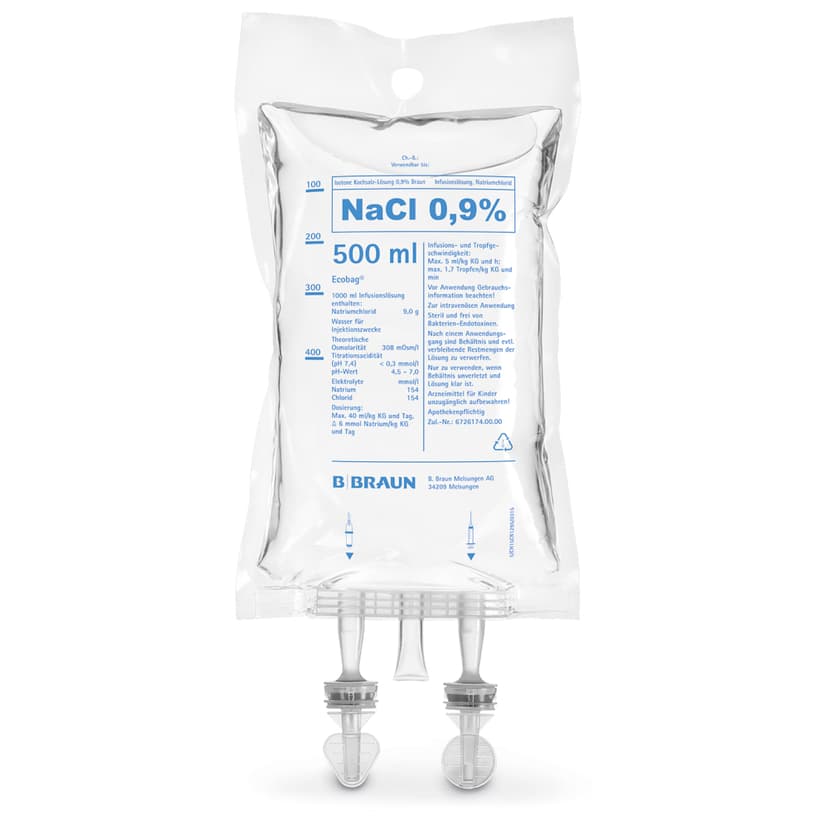 Isotone Kochsalz-Lösung 0,9 %, EB 500 ml-Infusionslösung, Ecobag® 500 ml, FV17103