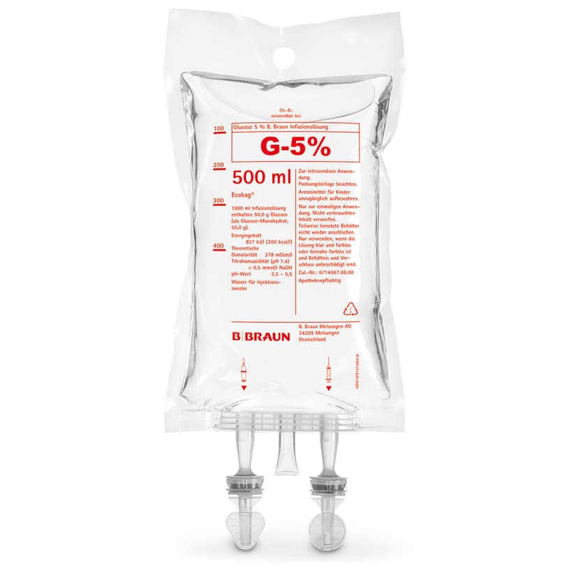 Glucose 5 % B. Braun, EB 500 ml-Infusionslösung, Ecobag® 500 ml, FV17203