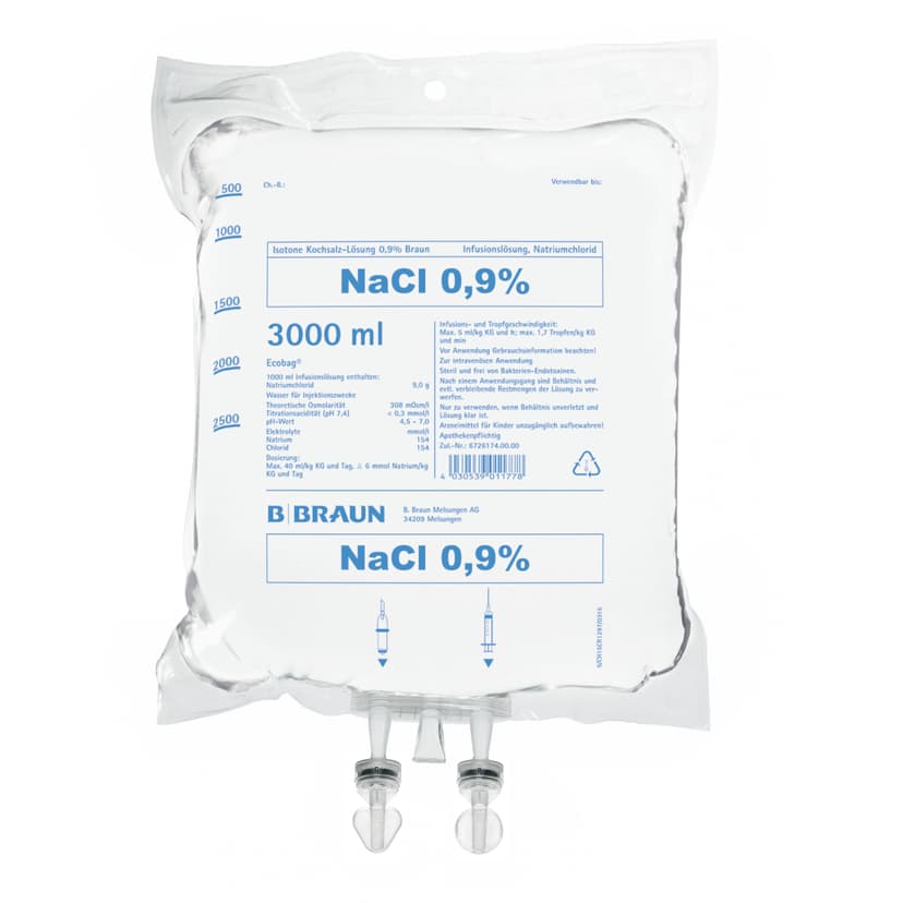Isotone Kochsalz-Lösung 0,9 %, EB 3000 m-Infusionslösung, Ecobag® 3.000 ml, FV17106
