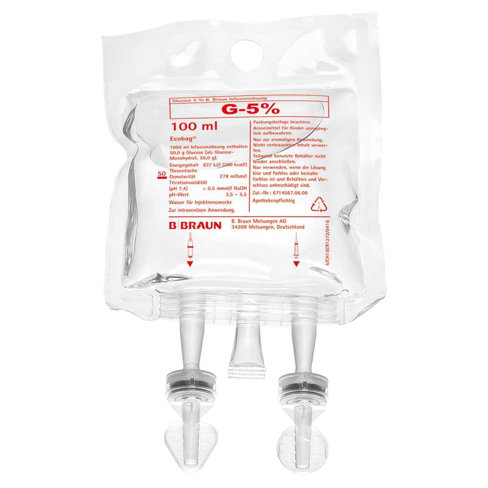 Glucose 5 % B. Braun, EB 100 ml-Infusionslösung, Ecobag® 100 ml, FV17201