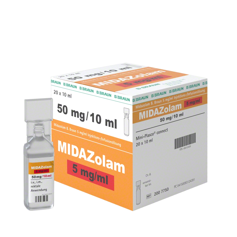 Midazolam B. Braun 5 mg/ml, MPc 10 ml-Mini-Plasco® connect 10 ml, 2007750