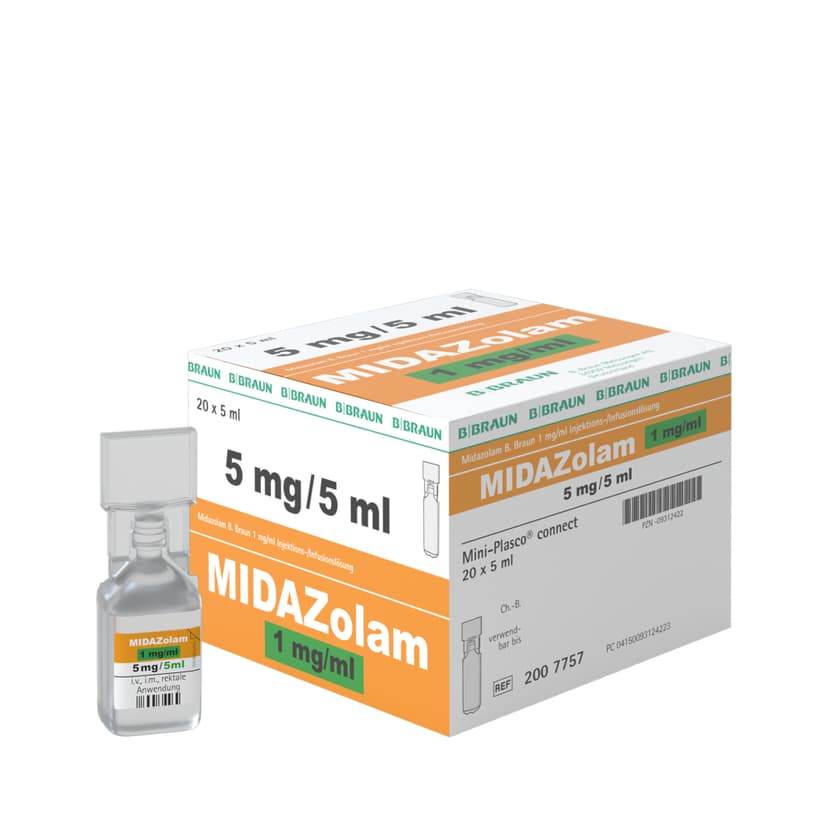 Midazolam B. Braun 1 mg/ml, MPc 5 ml-Mini-Plasco® connect 5 ml, 2007757