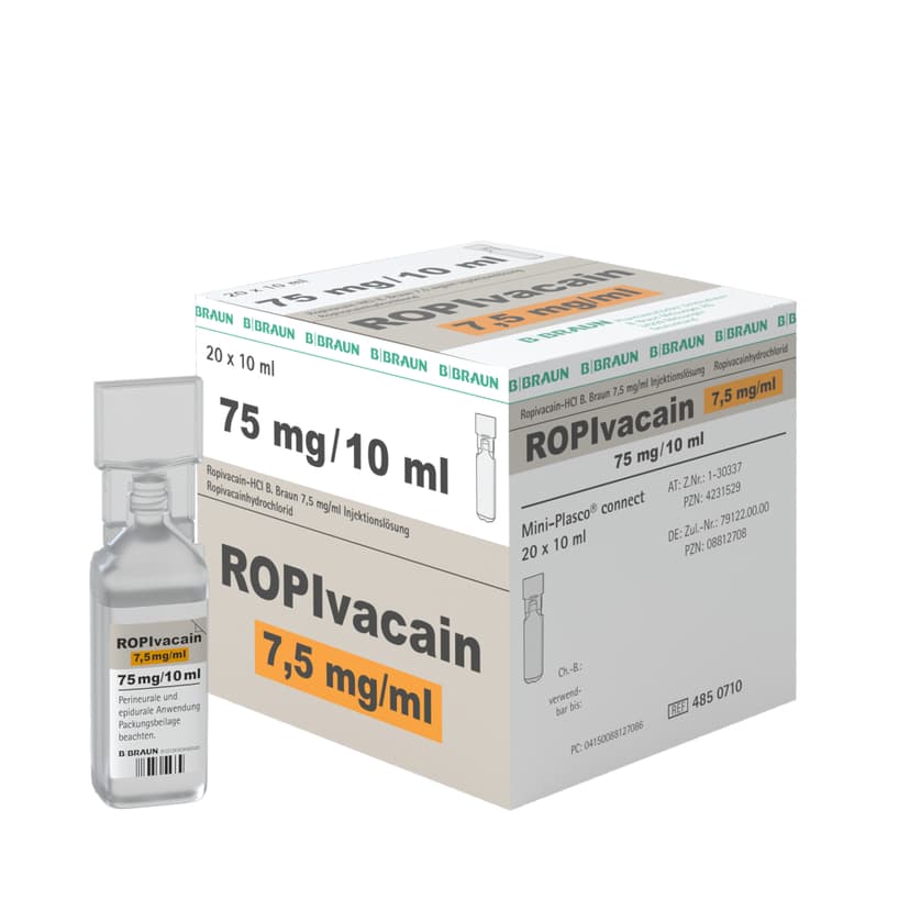 Ropivacain-HCl B. Braun 7,5 mg/ml, 10 ml-Mini-Plasco® connect 10 ml, 4850710
