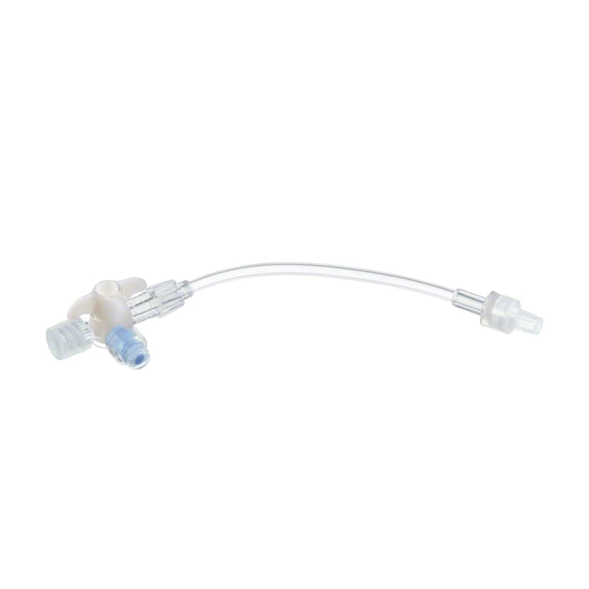 DISCOFIX C-3 WEISS MIT SAFEFLOW 10 CM-Dreiwegehahn mit integriertem nadelfreien Membranventil und Verlängerungsleitung