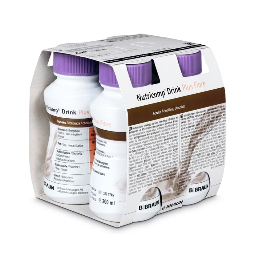 Nutricomp Drink Plus Fibre Schoko-4x 200ml