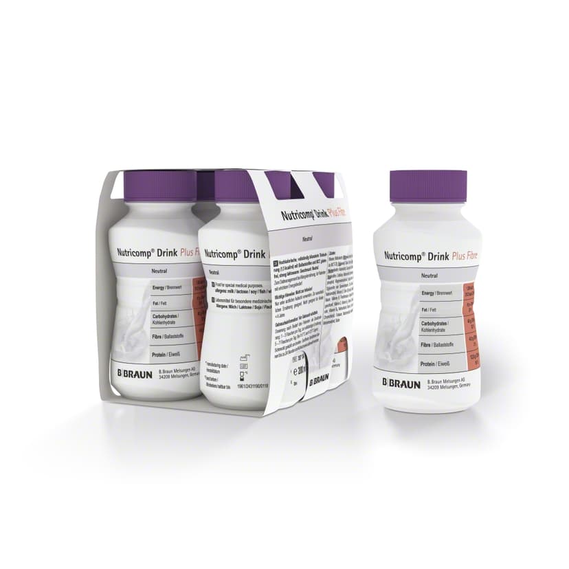 Nutricomp® Drink Plus Fibre-Cluster mit 4 x 200 ml Flaschen und 1x Flasche 200 ml