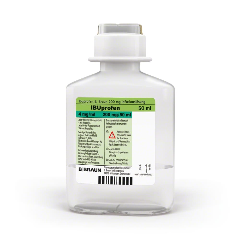 Ibuprofen B. Braun 200 mg, EP 50 ml-Infusionslösung, Ecoflac® plus 50 ml, 4850680