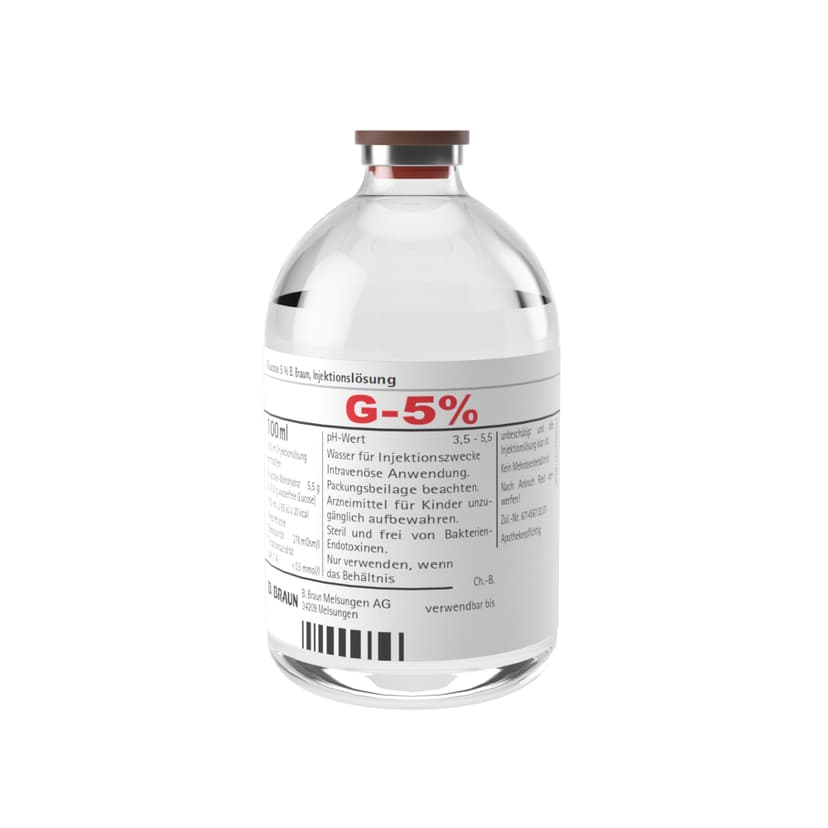 Glucose 5 % B. Braun, V 100 ml-Injektionslösung, Vial 100 ml, 3843084