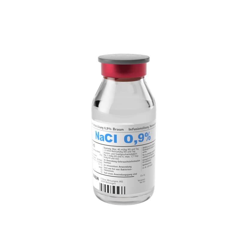 Isotone Kochsalz-Lösung 0,9 %, GF 100 ml-Infusionslösung, Glasflasche 100 ml, 3730310