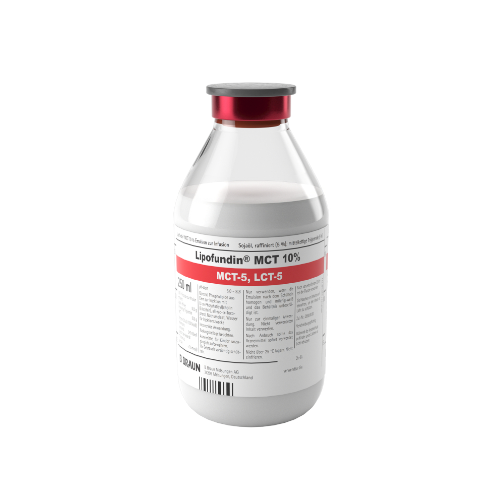 Lipofundin MCT 10%, GB 250 ml-Emulsion zur Infusion, Glasflasche, 250 ml, 3084329