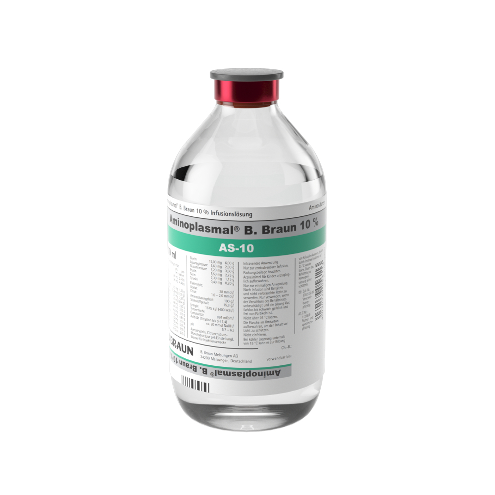 Aminoplasmal B. Braun 10%, GB 500 ml-Infusionslösung, Glasflasche, 500 ml, 3254358