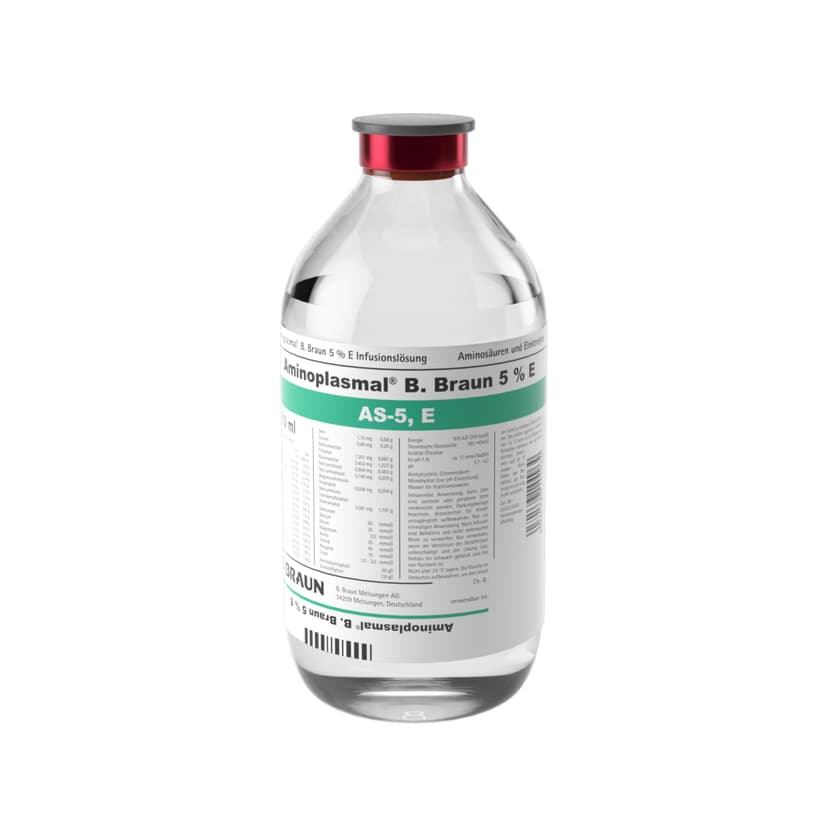 Aminoplasmal B. Braun 5% E, GB 500 ml-Infusionslösung, Glasflasche, 500 ml, 3261354