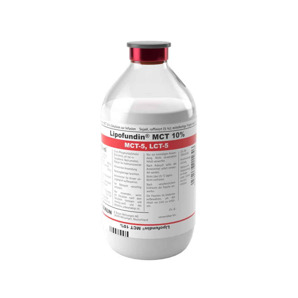 Lipofundin MCT 10%, GB 500 ml-Emulsion zur Infusion, Glasflasche, 500 ml, 3084345