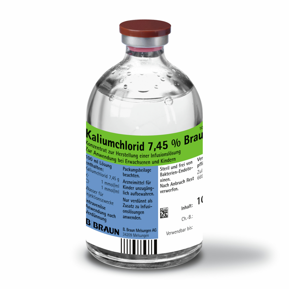 Kaliumchlorid 7,45 % Braun, V 100 ml-Injektionslösung, Vial 100 ml, 2780089