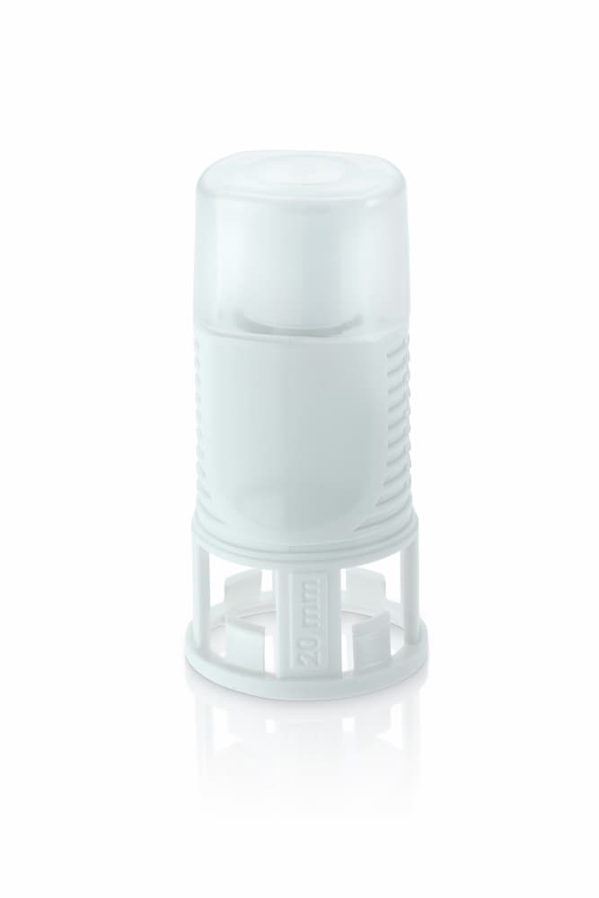 Chemfort vial adaptor-Sideview of Chemfort vial adaptor  with a protective cap