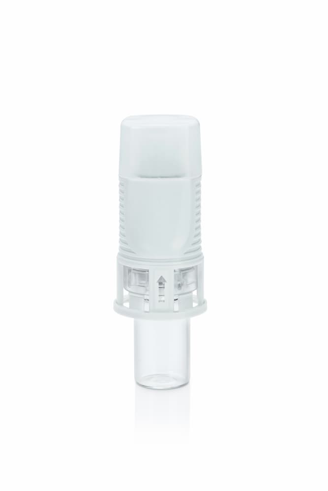 Chemfort vial adaptor-Picture of Chemfort vial adaptor attached to 13mm vial