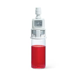 Chemfort Vial adaptor-Side view of Chemfort Vial adaptor attached to 20mm red drug Vial toxiguard