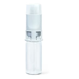 Chemfort Vial adaptor-Side view of Chemfort Vial adaptor attached to 20mm empty Vial with cap